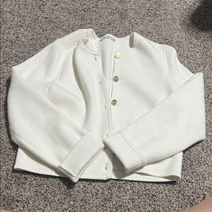 Abercrombie & Fitch White Jacket with Gold Buttons